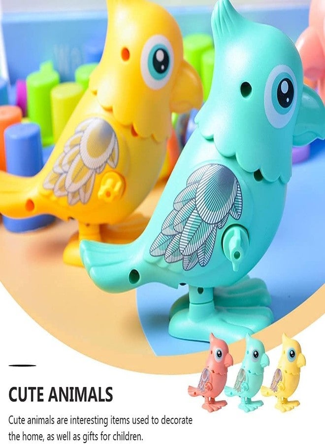acrown Cute Animal Toys for Kids Sensory Worm Animal Wind up Colorful Toy Insect Figurines for Boys and Girls Multicolor (Parrot) - Image 5